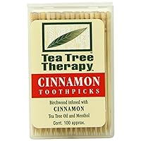 Tea Tree Therapy Toothpicks, Cinnamon, 100 Count