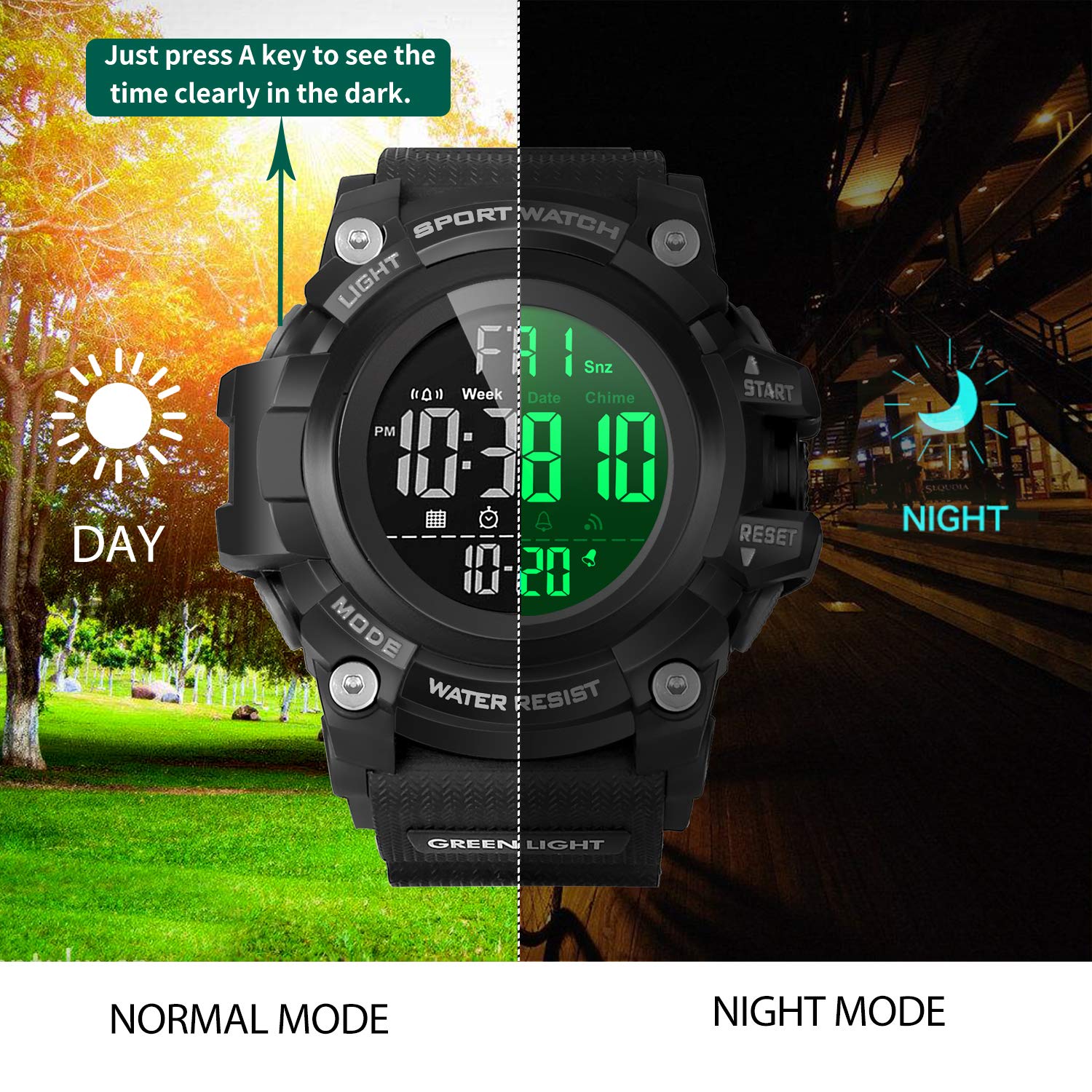 Buy YEENIK Men’s Digital Sport Watch, Military Watches with 50M ...