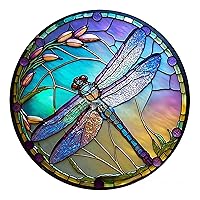 SJUTOUCI Diamond Art Painting Kits for Adults, Dragonfly Diamond Art Kits for Beginners, DIY Full Drill Stained Glass Gem Art for Home Wall Decor Craft Gift for Friends Family 12x12inch