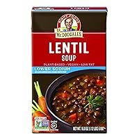 Dr. McDougall's Right Foods Lower Sodium Lentil Soup, 18 Ounce (Pack of 6) Vegan, Gluten-Free, Non-GMO, No Added Oil, Paper Cartons From Certified Sustainably-Managed Forests