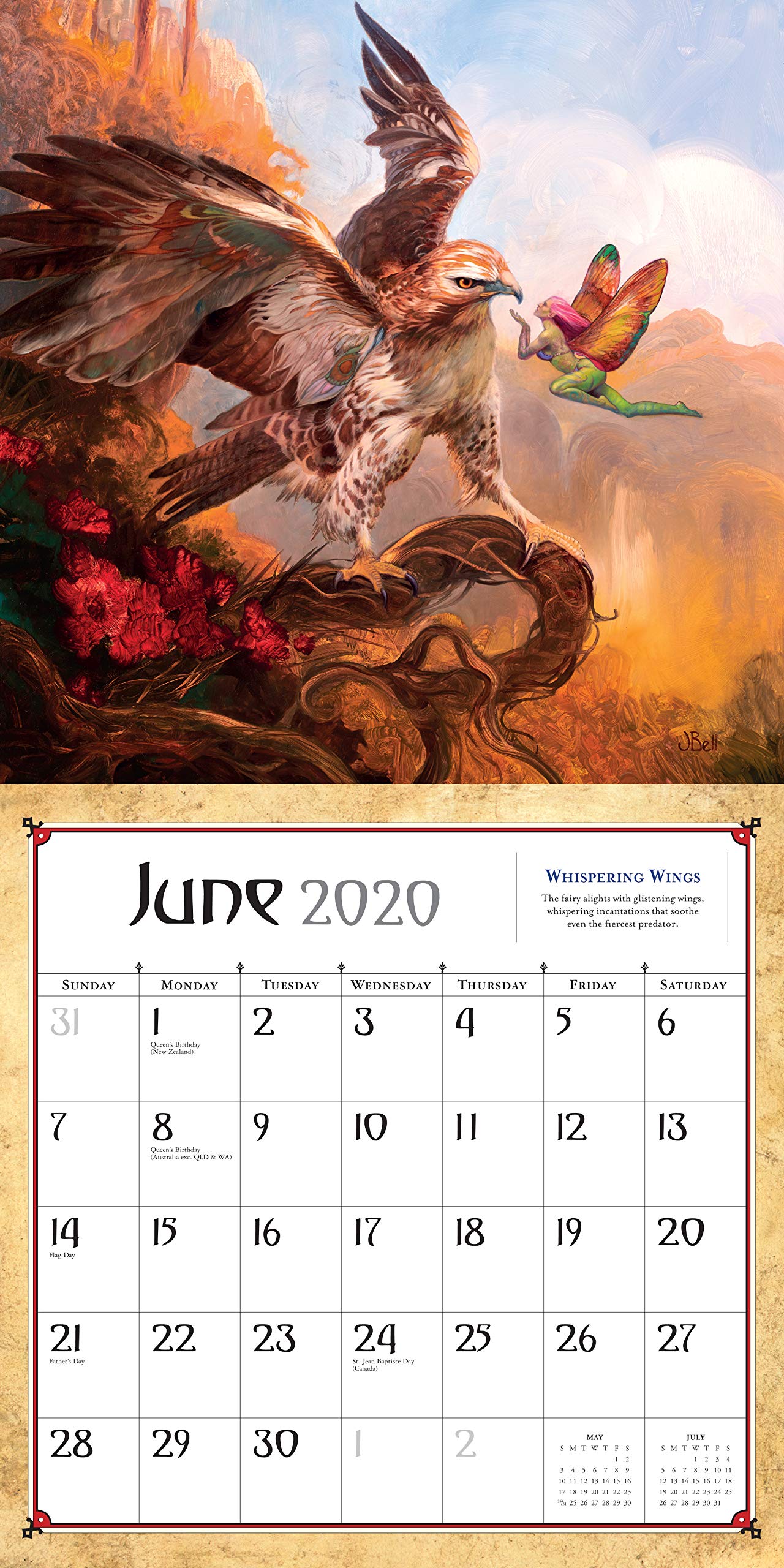 Boris Vallejo & Julie Bell's Fantasy Wall Calendar 2020