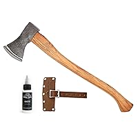 Traditional Black Forest Woodworker Axe - Made in Germany Hand Forged Bushcraft Axe and Forest Axe for Cutting Head 2.25 lbs, Handle 24 in. (Black Forest Woodworker) #13562