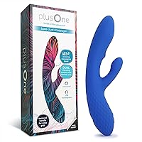 plusOne Luxe Dual Rabbit Vibrator for Women with Stroking Massage Bead - Made of Body-Safe Silicone, Fully Waterproof, USB Rechargeable - Dual Vibrating Massager with 10 Vibration Settings