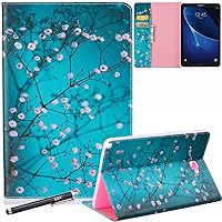 Galaxy Tab A 10.1 with S Pen Case, Newshine Slim Folding Stand Case with Card Slots Protective Cover for Samsung Galaxy Tab A 10.1 inch Tablet with S Pen Version (SM-P580/P585) - Almond Flowers