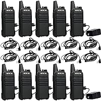 RT22 2 Way Radios Walkie Talkies,Rechargeable Long Range Two Way Radio,16 CH VOX Small Emergency 2 Pin Earpiece Headset,for School Retail Church Restaurant (Packed in Pairs with 5 Boxes)