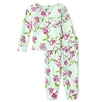 The Children's Place Baby Girl's and Toddler Short Sleeve Top and Pants Snug Fit 100% Cotton 2-Piece Pajama Set