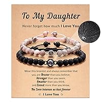 Mother Daughter/Mother Son/Dad Daughter/Dad Son Bracelets, 100 Languages I Love You Bracelets Mother Daughter Gifts
