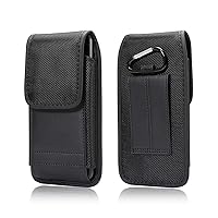Cell Phone Nylon Belt Holster for iPhone 12 Mini(5.4),SE2020,11 Pro,8,7,I6,XS,X,Phone Pouch [Belt Loop+ Clip], with Card Holder
