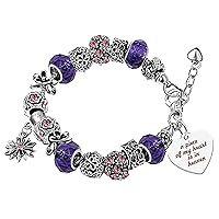 Uloveido Women's Snake Charm Love Crystal Strand Beaded Bangle Bracelet - A Piece of My Heart is in Heaven Memorial Gifts