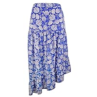 Vince Camuto Women's Asymmetrical Paisley Tiered Maxi Skirt Small