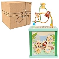 Disney Wooden Toys Lion King Activity Cube, Shape Sorting and Maze Puzzle, Learning and Education, Kids Toys for Ages 2 Up