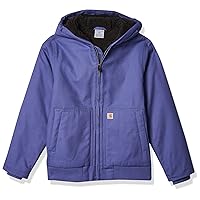 Girls' Zip Front Flannel Quilt Lined Hooded Active Jac