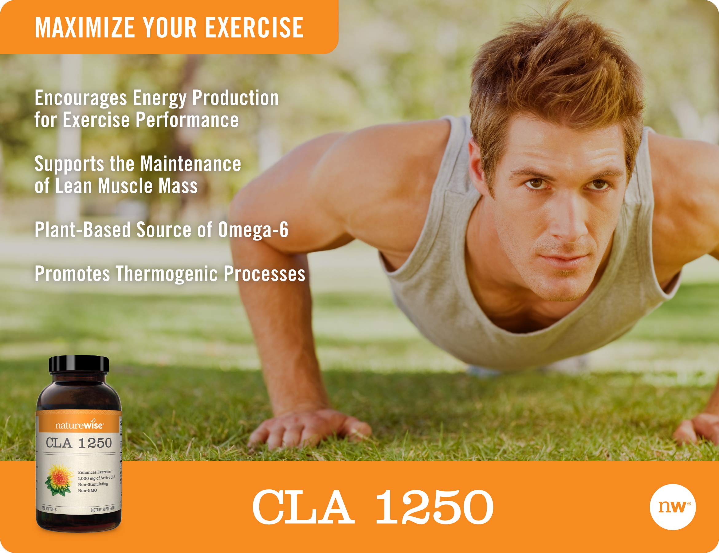 NatureWise Vitamin D3 5000iu (125 mcg) 1 Year Supply CLA 1250 Natural Exercise Enhancement