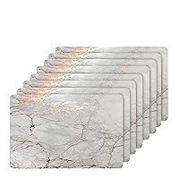 Dainty Home Marble Place Mats, Washable Placemats in Rose Gold, 12