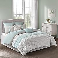 510 DESIGN Cozy Comforter Set - Geometric Honeycomb Design, All Season Down Alternative Casual Bedding with Matching Shams, Decorative Pillows, Full/Queen (90