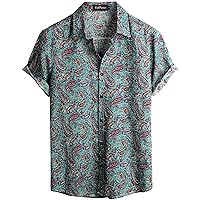 VATPAVE Mens Casual Hawaiian Floral Shirts Short Sleeve Button Down Tropical Shirts Beach Summer Shirts