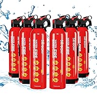 Fire Extinguishers for Kitchen Car Vehicle - 21B 620ml ABC Small with Fire Extinguishers - Non-Toxic Water-Based Fire Extinguishers for House with Mounting Bracket, 6PK