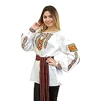 Embroidered Ukrainian Folk Blouse natural Cotton traditional ethnic style, new