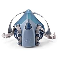 3M Reusable Respirator Half Facepiece 7503, NIOSH, 3M Cool Flow Valve, Dual Airline Supplied Air Compatible, Integrated Dropdown Suspension, Bayonet Connections, For Chemical Handling, Painting, Large