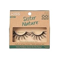 KISS Sister Nature False Eyelashes, Meadow', 16 mm, Includes 1 Pair Of Lash, Contact Lens Friendly, Easy to Apply, Reusable Strip Lashes