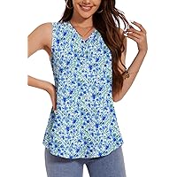 ALIGADUO Womens Summer Loose Fit Camisole Tank Tops V Neck Sleeveless Shirts Casual Blouse Button Up Tunic