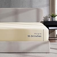 Nestl Beige Fitted Sheet Queen Size, Extra Deep Pocket Queen Fitted Sheet Only, 1800 Microfiber Fitted Bed Sheet, Ultra Soft Fitted Queen Sheet Fits up to 24 Inch Mattress - Queen Size Fitted Sheet