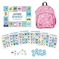 Wildkin 12-Inch Backpack and Alphabet Bingo Educational Card Bundle: Fun Learning and Stylish Adventures Anywhere (Wild Horses)