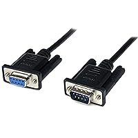 StarTech.com 2m Black DB9 RS232 Serial Null Modem Cable F/M - DB9 Male to Female - 9 pin Null Modem Cable - 1x DB9 (M), 1x DB9 (F), Black (SCNM9FM2MBK)