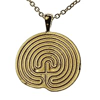 Minoan Labyrinth Gold-Dipped Pendant Necklace on 18