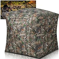 Hunting Blind 270°/360° See Through Ground Blind - 2-3 & 3-4 Person Pop Up Deer Blind for Hunting with Carring Bag - Portable Durable Blind for Turkey and Deer Hunting