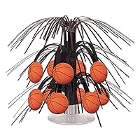 Beistle Basketball Mini Cascade Centerpiece, 7 1/2-Inch, Black/Brown
