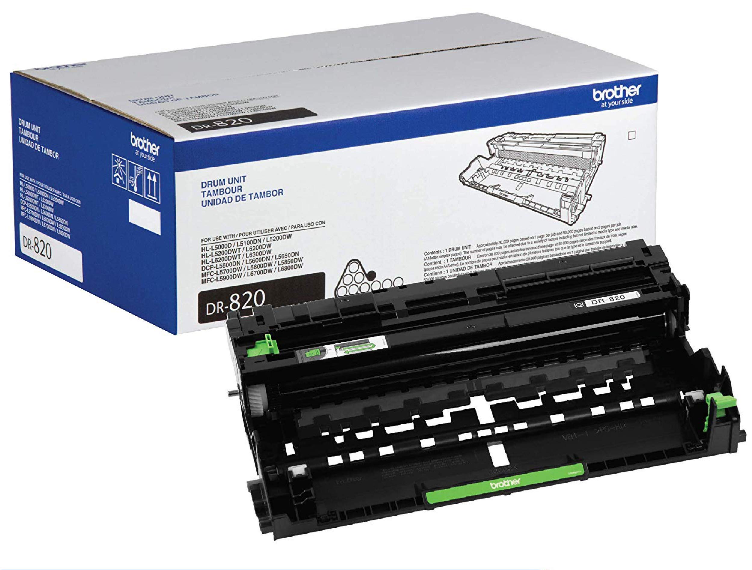 Brother DR-820 Genuine-Drum Unit, Seamless Integration, Yields Up to 30,000 Pages, Black