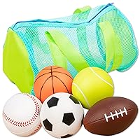 Hapinest Soft Foam Sports Balls with Carrying Bag Toys and Gifts for Baby Toddler Kids Boys and Girls Ages 1 2 3 4 5 Years Old and Up