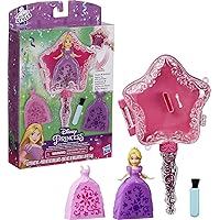 Disney Princess Secret Styles Magic Glitter Wand Rapunzel Doll and Wand Playset, Arts and Crafts Toy for Kids 4 and Up