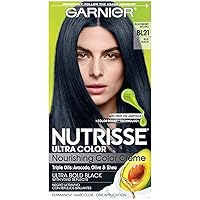 Hair Color Nutrisse Ultra Color Nourishing Creme, BL21 Reflective Blue Black (Blackberry Mojito) Permanent Hair Dye, 1 Count (Packaging May Vary)