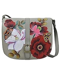 Anna by Anuschka Women's Hand Painted Genuine Leather Flap Crossbody