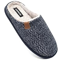 COFACE Unisex Mens Womens Cozy Memory Foam Scuff Slippers Casual Slip On Warm House Shoes Indoor/Outdoor Sandal Slippers With Arch Support Rubber Sole Size 4-15