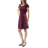 Womens Textured Filigree A-Line Dress