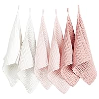 Konssy 6 Pack Face Cloths, Soft Wash Cloth for Washing Face, Cotton Face Towels for Sensitive Skin Women Facial Makeup Remover Reusable Absorbent Washcloths （11 x 11 Inch）