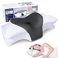 SAHEYER Cervical Pillow for Neck and Shoulder Pain Relief, Odorless Contour Memory Foam Pillows for Sleeping, Ergonomic Orthopedic Support Bed Pillow for Side, Back and Stomach Sleepers, Grey