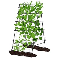 Lalahoni Garden A Frame Trellis for Climbing Plants Outdoor, 6ft Tall Sturdy Metal Plant Support Tower For Vegetable Fruit Vine Cucumber Garden Lightweight, Black