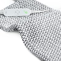 GOQOTOMO Large Electric Heating Pad for Back Pain and Cramps Relief-12 x24 with 12 Heat Settings | Stay on | 8 Timers, Heat Pad for Shoulders and Neck, Washable-GW01 Grey