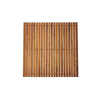 Nordic Style Teak Shower and Bath String Mat - Indoor and Outdoor Use - Non-Slip Wooden Platform for Sauna, Pool, Hot Tub Flooring Decor and Protector (30