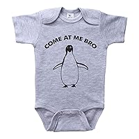 Penguin Onesie, COME AT Me BRO - Penguin, Humor Onesie, Unisex Baby Bodysuit