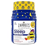 Zarbee's Kids 1mg Melatonin Gummy; Drug-Free & Effective Sleep Supplement for Children Ages 3 and Up; Natural Berry Flavored Gummies; 50 Count