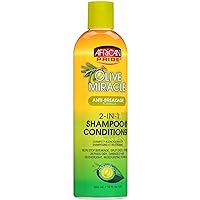 African Pride Olive Miracle 2-in-1 Shampoo & Conditioner 12 oz (Pack of 3)
