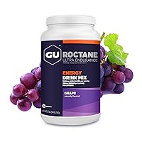 GU Energy Roctane Ultra Endurance Energy Drink Mix, Vegan, Gluten-Free, Kosher, Caffeine- Free, and Dairy-Free n-the-Go Energy for Any Workout, 3.44-Pound Jar, Grape