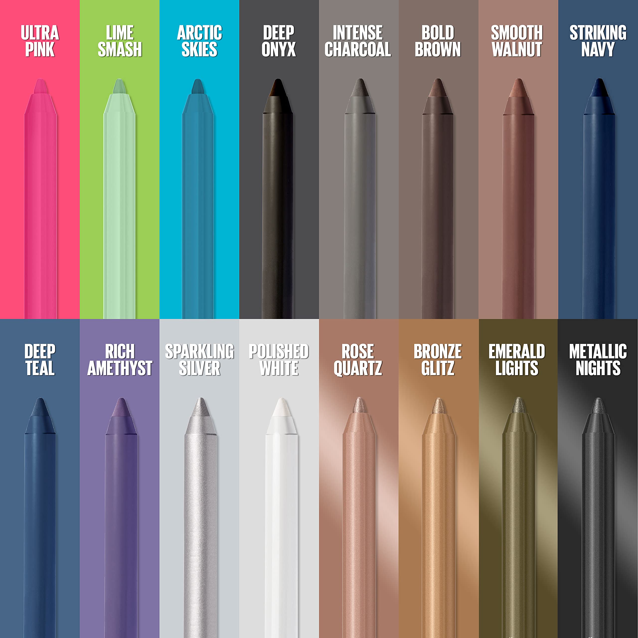 Maybelline New York TattooStudio Long-Lasting Sharpenable Eyeliner Pencil, Glide on Smooth Gel Pigments with 36 Hour Wear, Waterproof, Deep Onyx, 1 Count