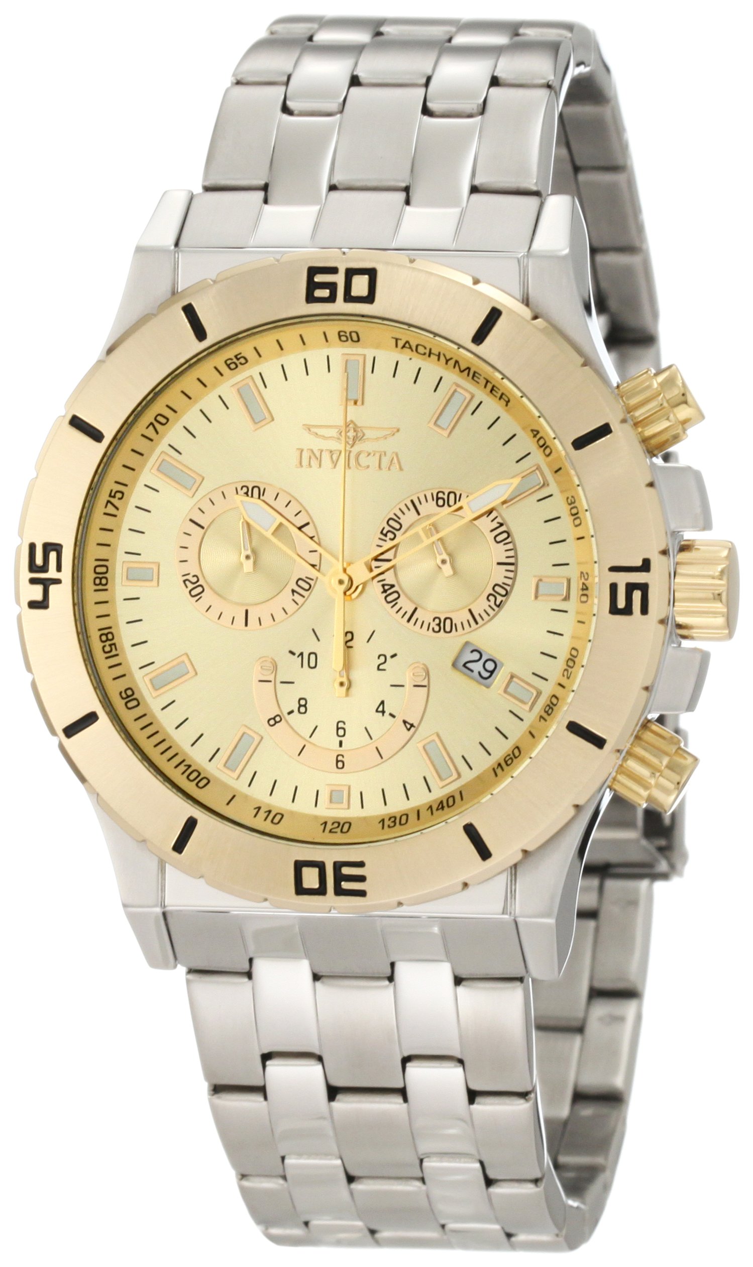 Invicta Men's 10468 Specialty Chronograph Gold Dial Stainless Steel Watch