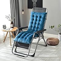 Chair Patio Cushion Chair Pads,Non-Slip Thicken Seat Cushion with Ties Fixation Supple Comfortable Sun Lounger Cushion Polyester Chaise Lounger Cushion(Blue,130x50x10cm(51x20x4inch))